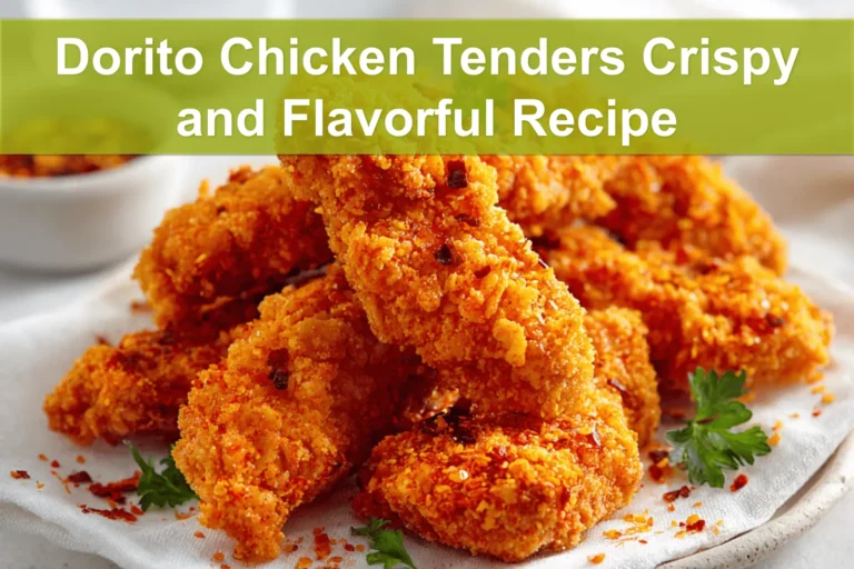 Dorito Chicken Tenders Crispy and Flavorful Recipe golden crispy Dorito coated chicken pieces on white napkin