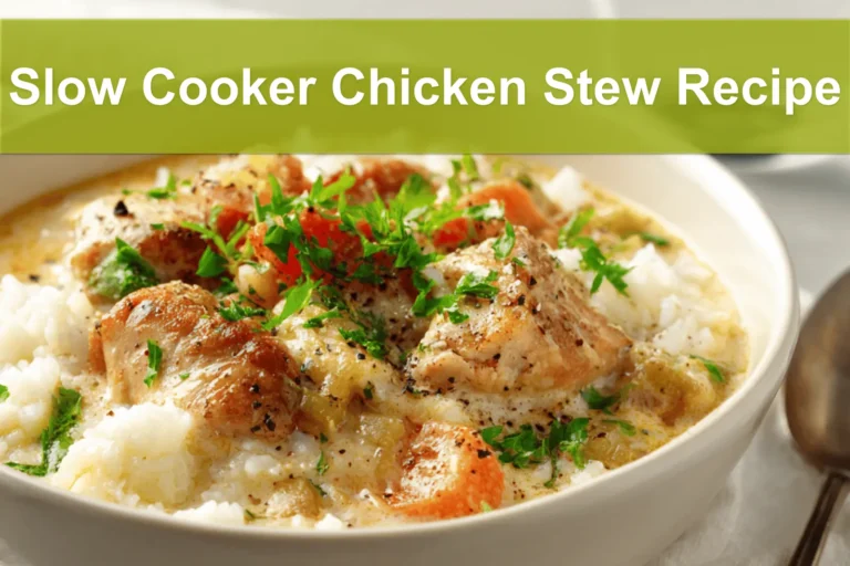 Slow Cooker Chicken Stew Recipe warm bowl on white cloth napkin with glass of water