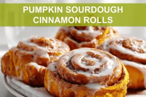 PUMPKIN SOURDOUGH CINNAMON ROLLS warm three quarter hero shot with glass of water