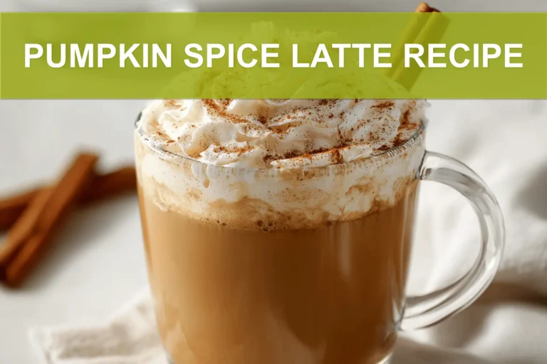 PUMPKIN SPICE LATTE RECIPE cozy latte with whipped white sauce and cinnamon sticks