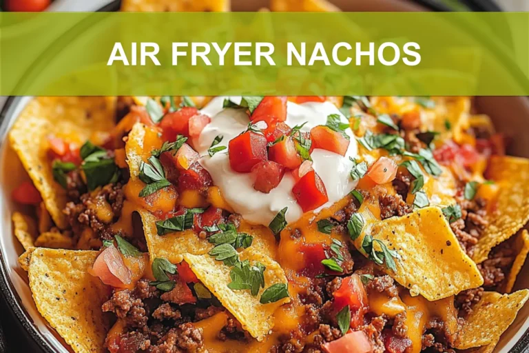 AIR FRYER NACHOS centered hero view, clean and uncluttered