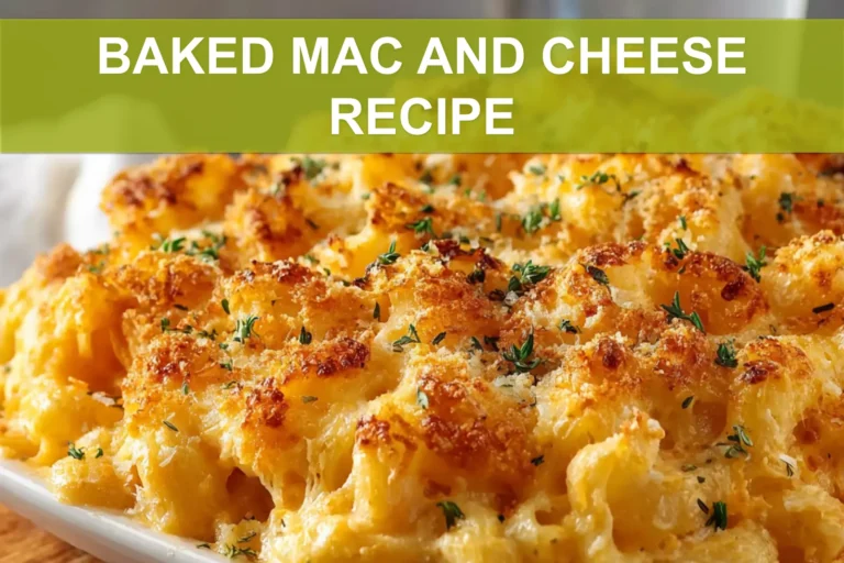 BAKED MAC AND CHEESE RECIPE hero close up golden crust melted cheeses comfort