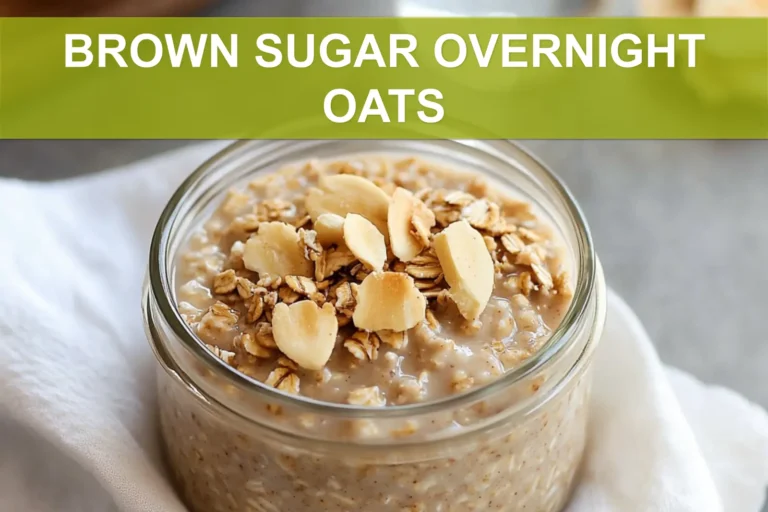 BROWN SUGAR OVERNIGHT OATS creamy banana cinnamon oats in jar warm cozy breakfast