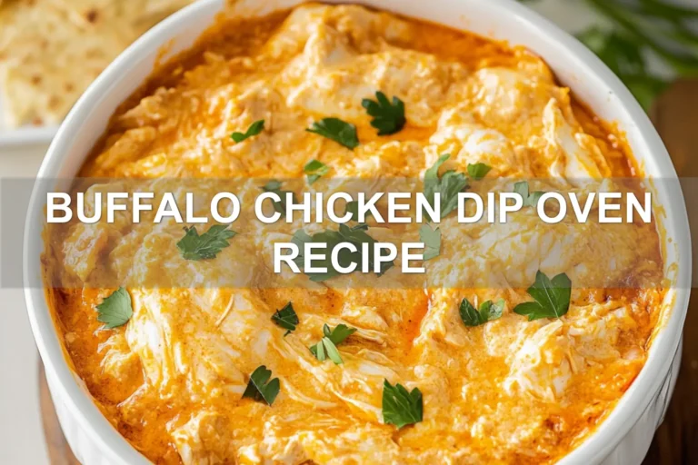 BUFFALO CHICKEN DIP OVEN RECIPE centered hero view, clean and uncluttered