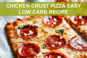 CHICKEN CRUST PIZZA EASY LOW CARB RECIPE hero pizza with golden chicken crust and pepperoni