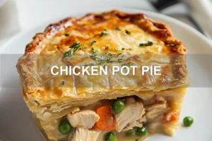 CHICKEN POT PIE centered hero view, clean and uncluttered