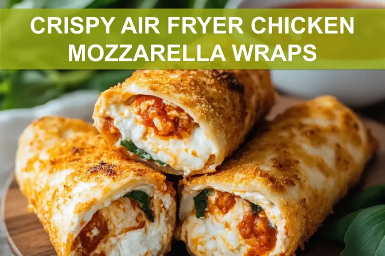 CRISPY AIR FRYER CHICKEN MOZZARELLA WRAPS centered hero view, clean and uncluttered