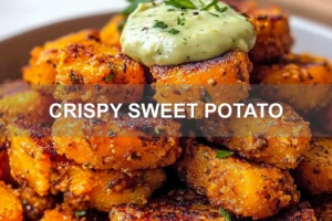 CRISPY SWEET POTATO centered hero view, clean and uncluttered