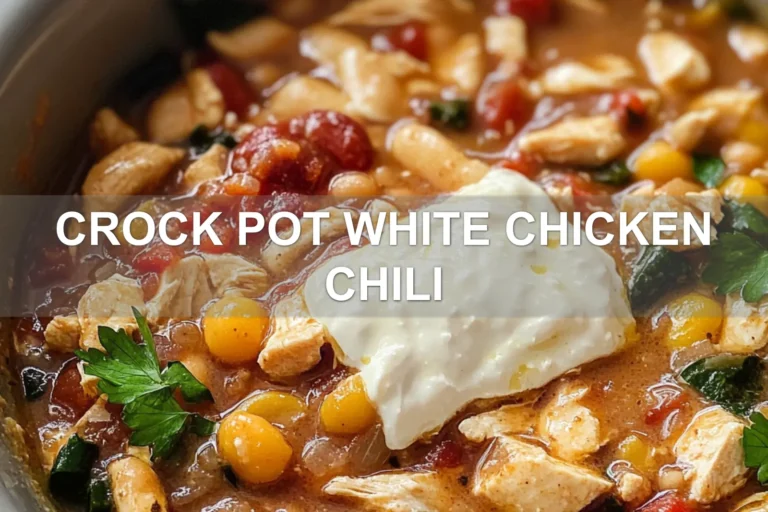CROCK POT WHITE CHICKEN CHILI centered hero view, clean and uncluttered