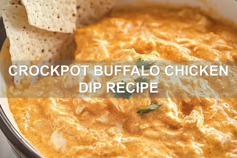 CROCKPOT BUFFALO CHICKEN DIP RECIPE centered hero view, clean and uncluttered