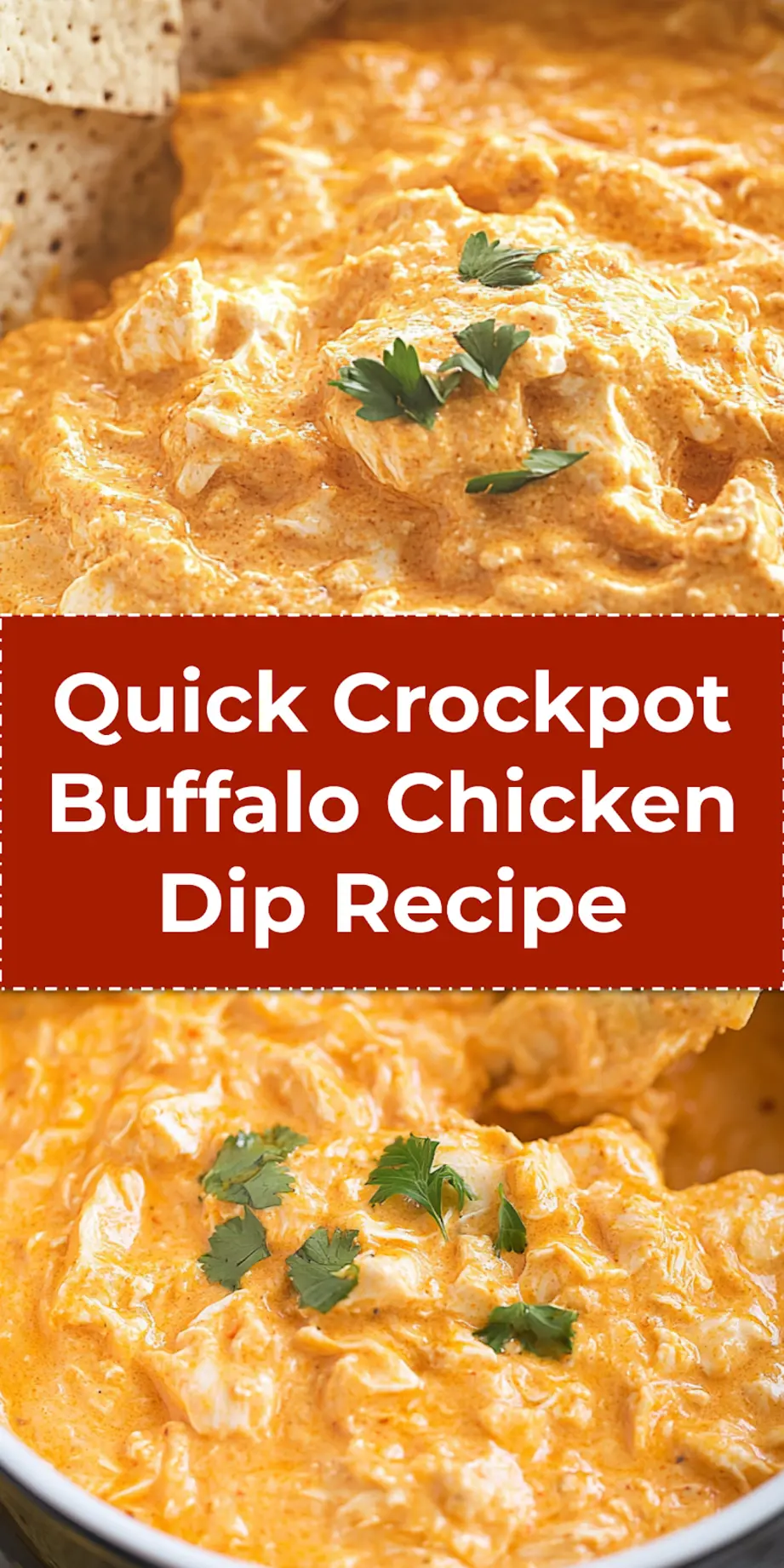 Crockpot Buffalo Chicken Dip Recipe: Easy and Irresistible 3 Crockpot Buffalo Chicken Dip served warm in a bowl with chips and veggies for dipping, perfect for Pinterest sharing