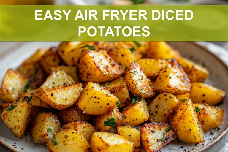 EASY AIR FRYER DICED POTATOES golden crispy herbs olive oil glass of water