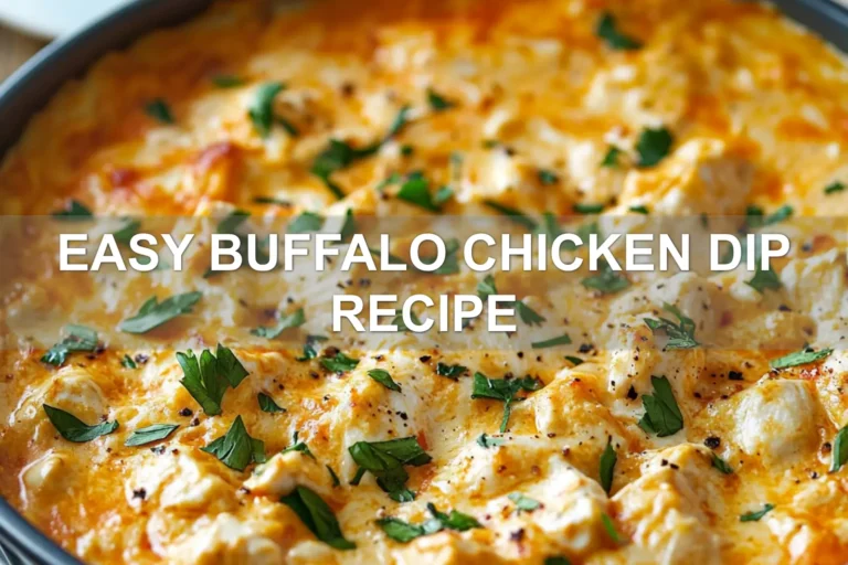 EASY BUFFALO CHICKEN DIP RECIPE centered hero view, clean and uncluttered
