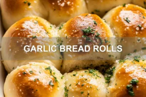 GARLIC BREAD ROLLS centered hero view, clean and uncluttered