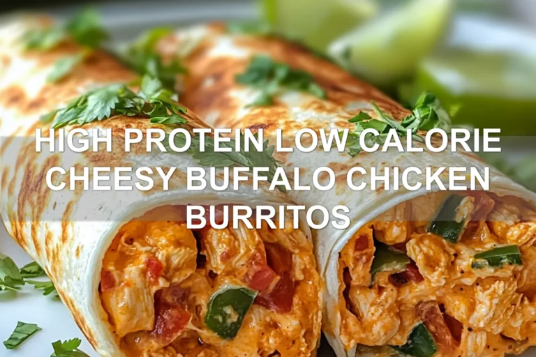 HIGH PROTEIN LOW CALORIE CHEESY BUFFALO CHICKEN BURRITOS centered hero view, clean and uncluttered