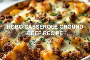 HOBO CASSEROLE GROUND BEEF RECIPE centered hero view, clean and uncluttered