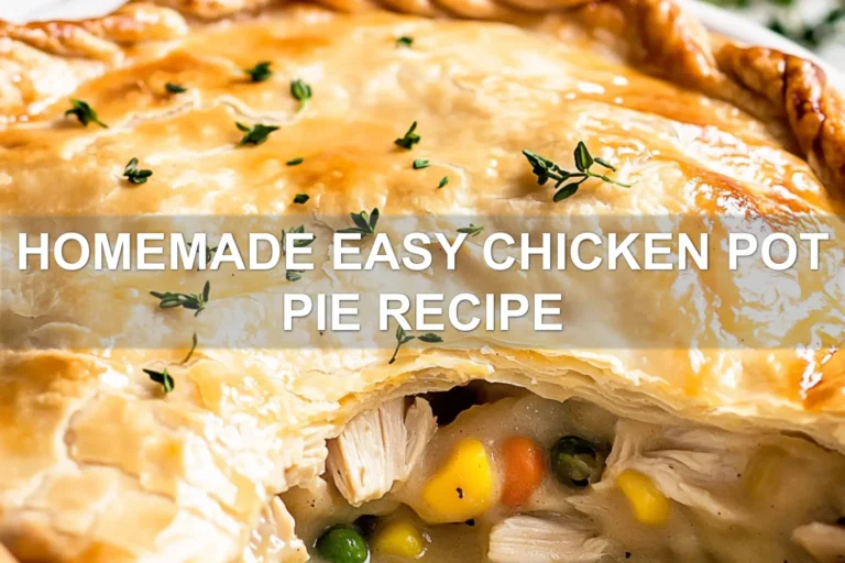 HOMEMADE EASY CHICKEN POT PIE RECIPE centered hero view, clean and uncluttered