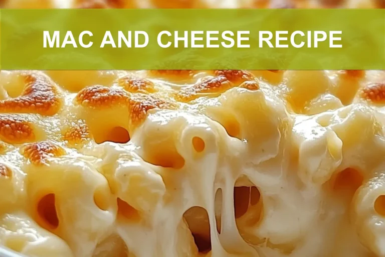 MAC AND CHEESE RECIPE centered hero view, clean and uncluttered