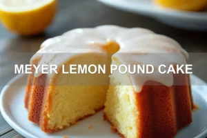 MEYER LEMON POUND CAKE centered hero view, clean and uncluttered
