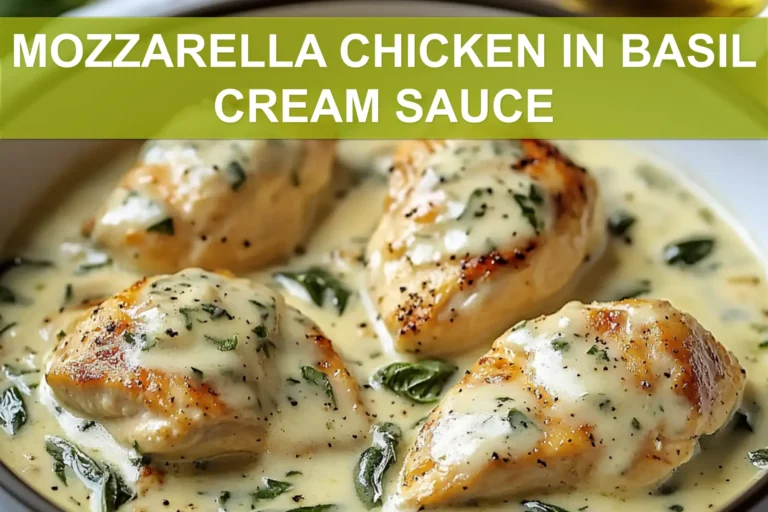 MOZZARELLA CHICKEN IN BASIL CREAM SAUCE plated warm natural light shallow depth inviting close up