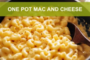One Pot Mac And Cheese: Easy Irresistible Recipe ONE POT MAC AND CHEESE centered hero view, clean and uncluttered