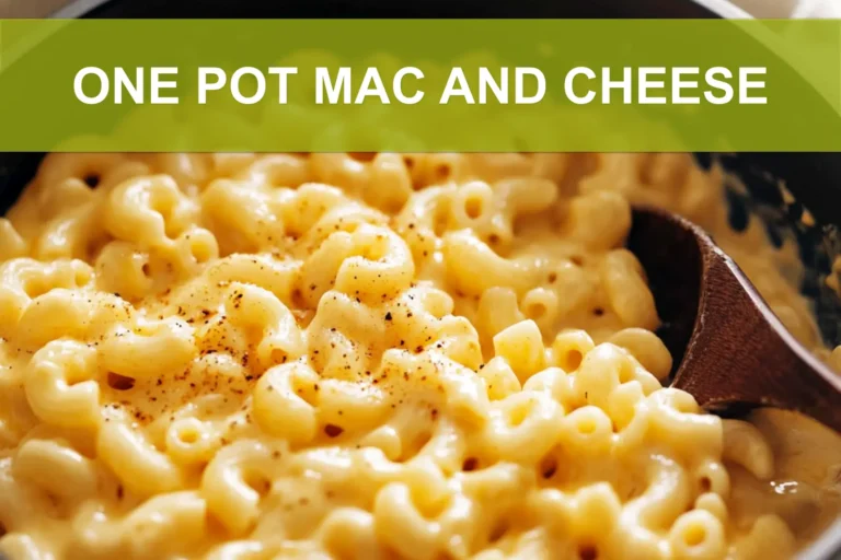 ONE POT MAC AND CHEESE centered hero view, clean and uncluttered
