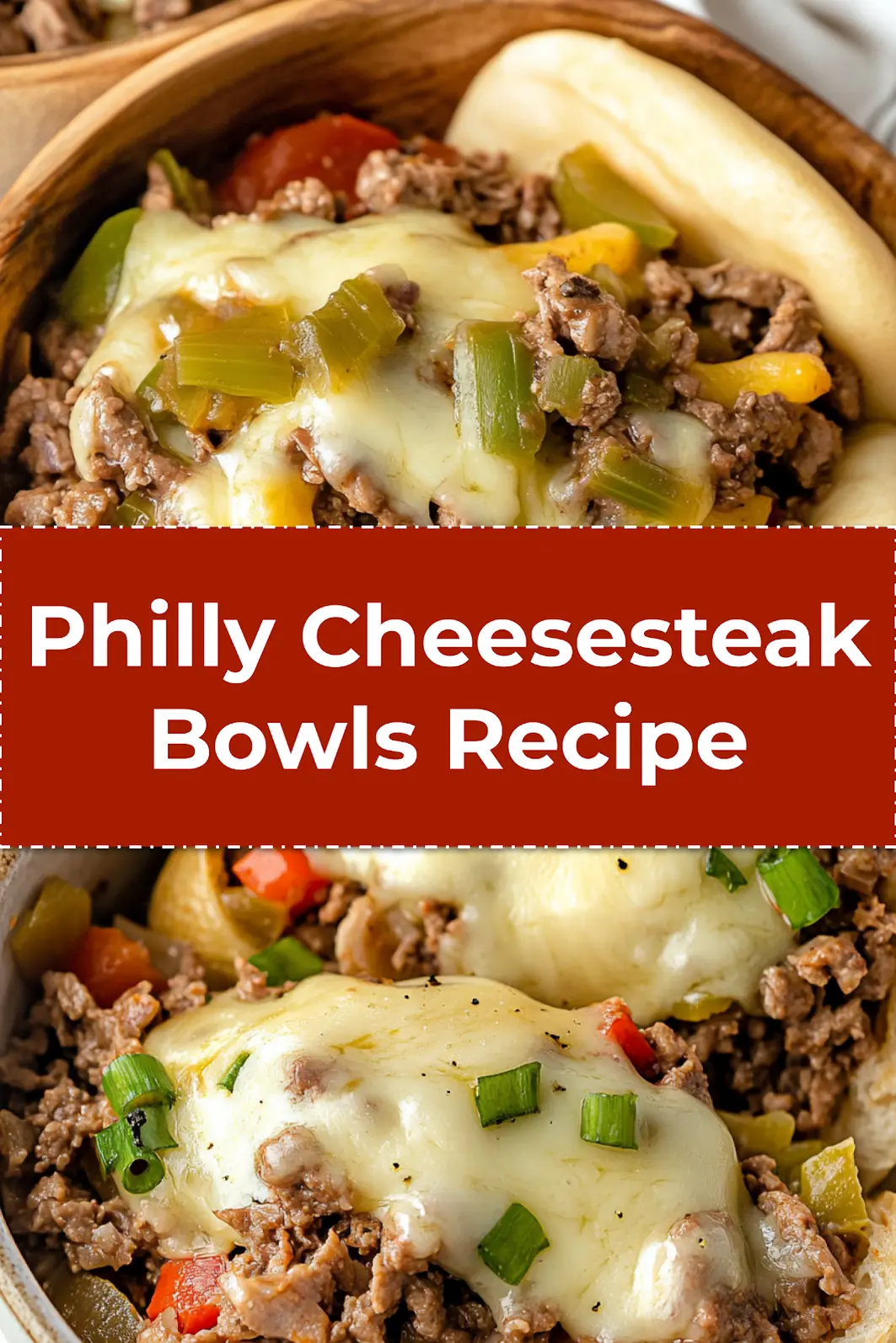 Philly Cheesesteak Bowls: Easy and Delicious Dinner 3 Philly Cheesesteak Bowls styled in white bowl, topped with melted provolone cheese for low carb weeknight dinner