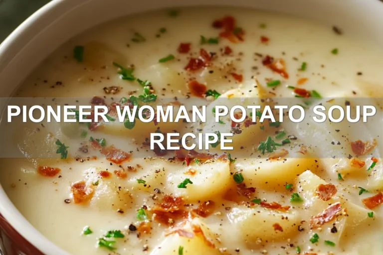 PIONEER WOMAN POTATO SOUP RECIPE centered hero view, clean and uncluttered
