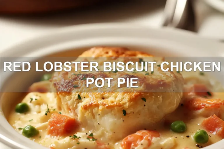 RED LOBSTER BISCUIT CHICKEN POT PIE centered hero view, clean and uncluttered