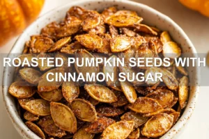 ROASTED PUMPKIN SEEDS WITH CINNAMON SUGAR centered hero view, clean and uncluttered