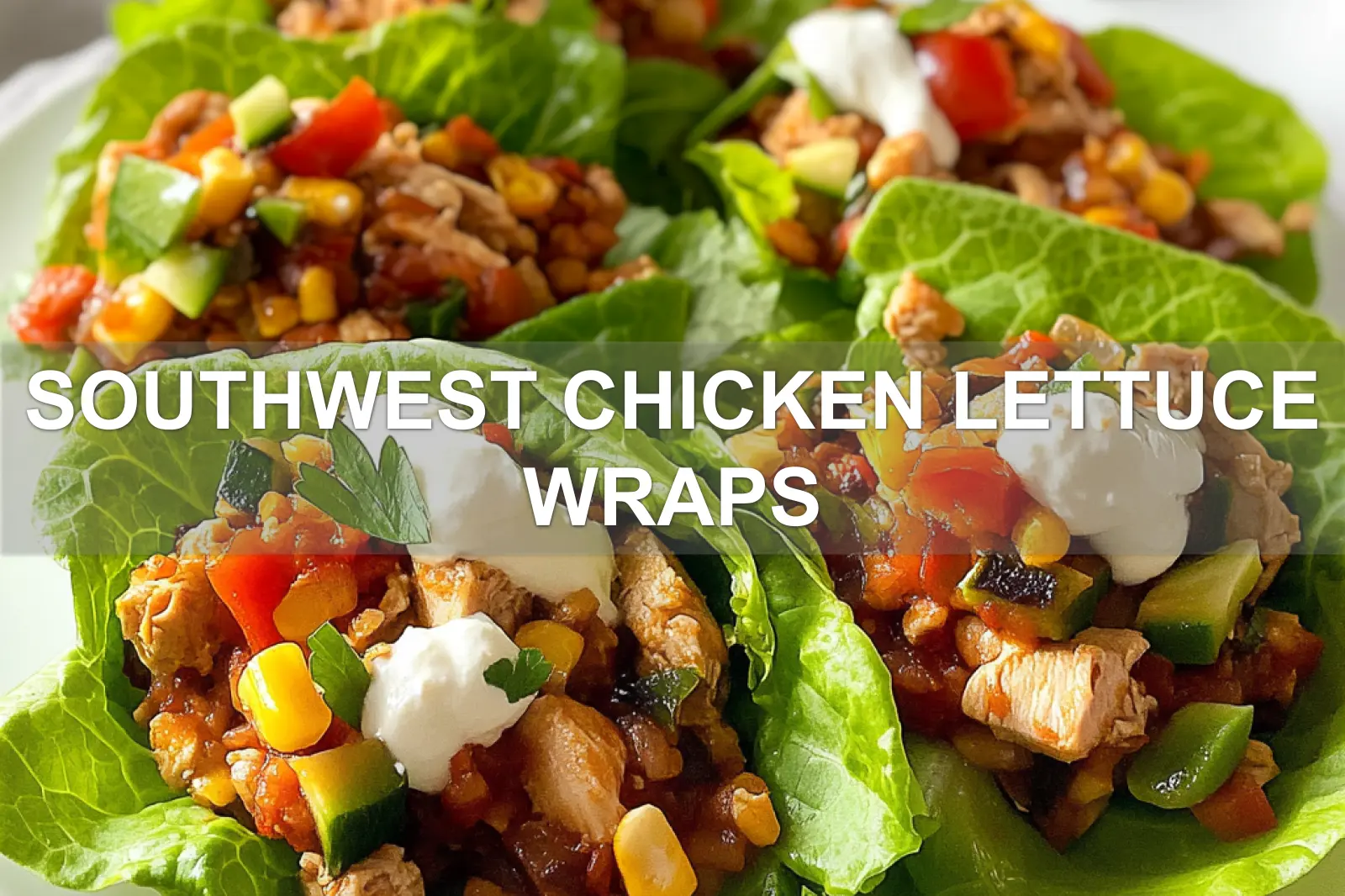 Southwest Chicken Lettuce Wraps Quick Easy Delicious 4 SOUTHWEST CHICKEN LETTUCE WRAPS centered hero view, clean and uncluttered