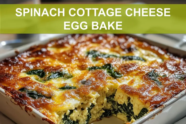 SPINACH COTTAGE CHEESE EGG BAKE golden baked casserole with spinach and scallions