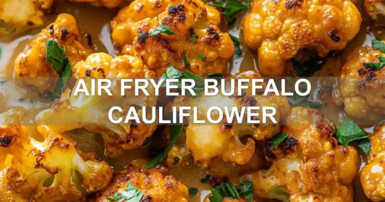 AIR FRYER BUFFALO CAULIFLOWER centered hero view, clean and uncluttered