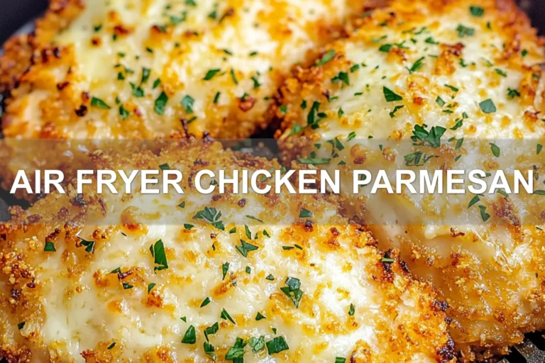 AIR FRYER CHICKEN PARMESAN centered hero view, clean and uncluttered