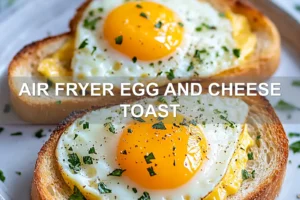 Air Fryer Egg and Cheese Toast: Quick Delicious Recipe AIR FRYER EGG AND CHEESE TOAST centered hero view, clean and uncluttered