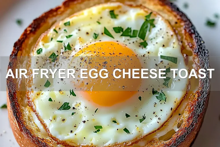 AIR FRYER EGG CHEESE TOAST centered hero view, clean and uncluttered