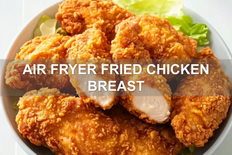 AIR FRYER FRIED CHICKEN BREAST centered hero view, clean and uncluttered