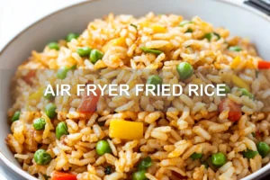 AIR FRYER FRIED RICE centered hero view, clean and uncluttered