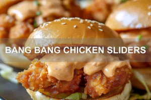 BANG BANG CHICKEN SLIDERS centered hero view, clean and uncluttered