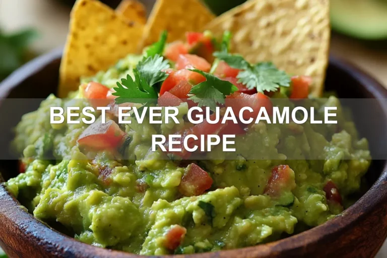 BEST EVER GUACAMOLE RECIPE centered hero view, clean and uncluttered