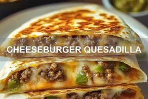 CHEESEBURGER QUESADILLA centered hero view, clean and uncluttered