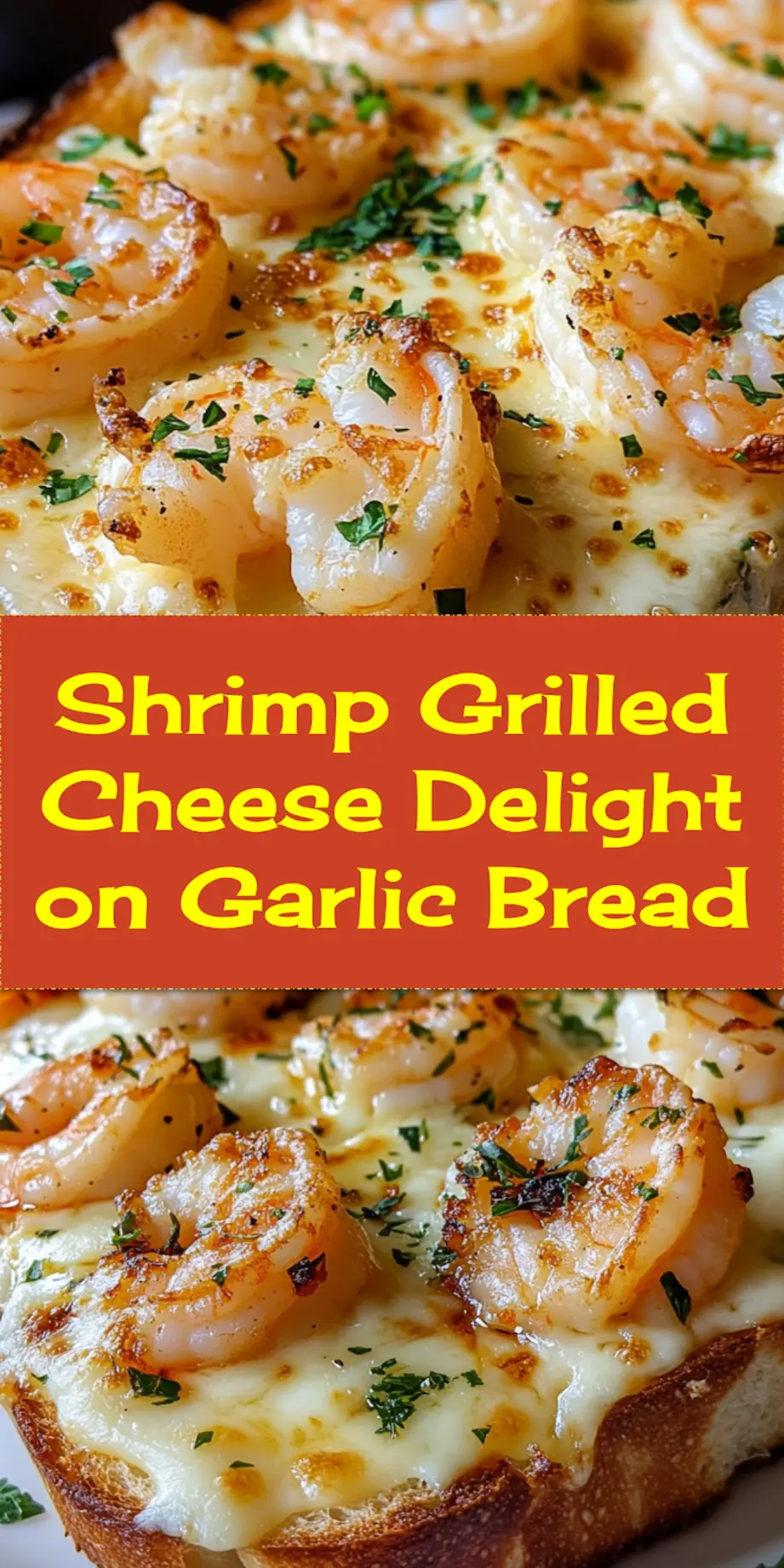 Cheesy Garlic Bread Shrimp Grilled Cheese: Ultimate Comfort Food 4 A tantalizing Cheesy Garlic Bread Shrimp Grilled Cheese, sliced to reveal the melted cheese and shrimp, perfect for a Pinterest visual!