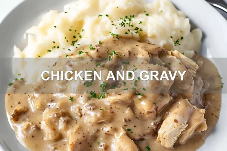 CHICKEN AND GRAVY centered hero view, clean and uncluttered