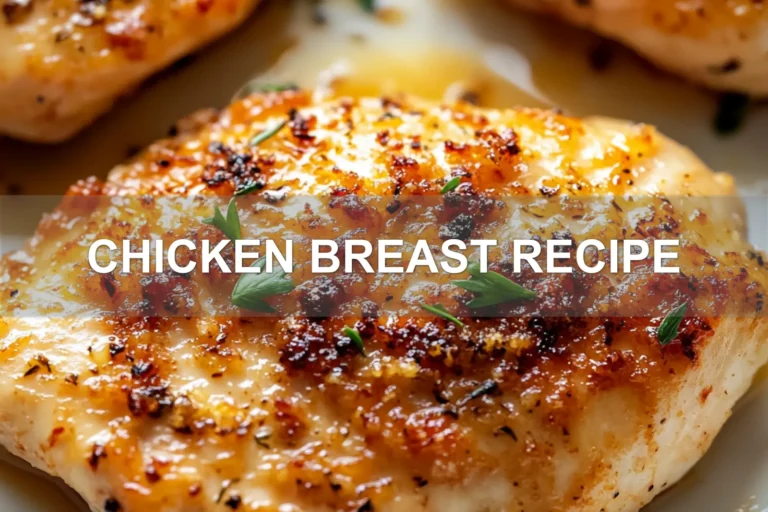 CHICKEN BREAST RECIPE centered hero view, clean and uncluttered