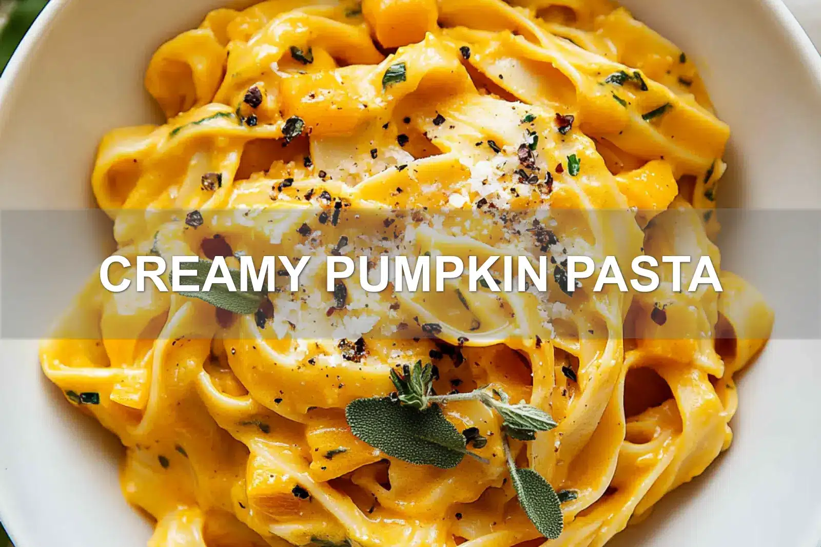 Creamy Pumpkin Pasta: Easy and Delicious Recipe 2 CREAMY PUMPKIN PASTA centered hero view, clean and uncluttered