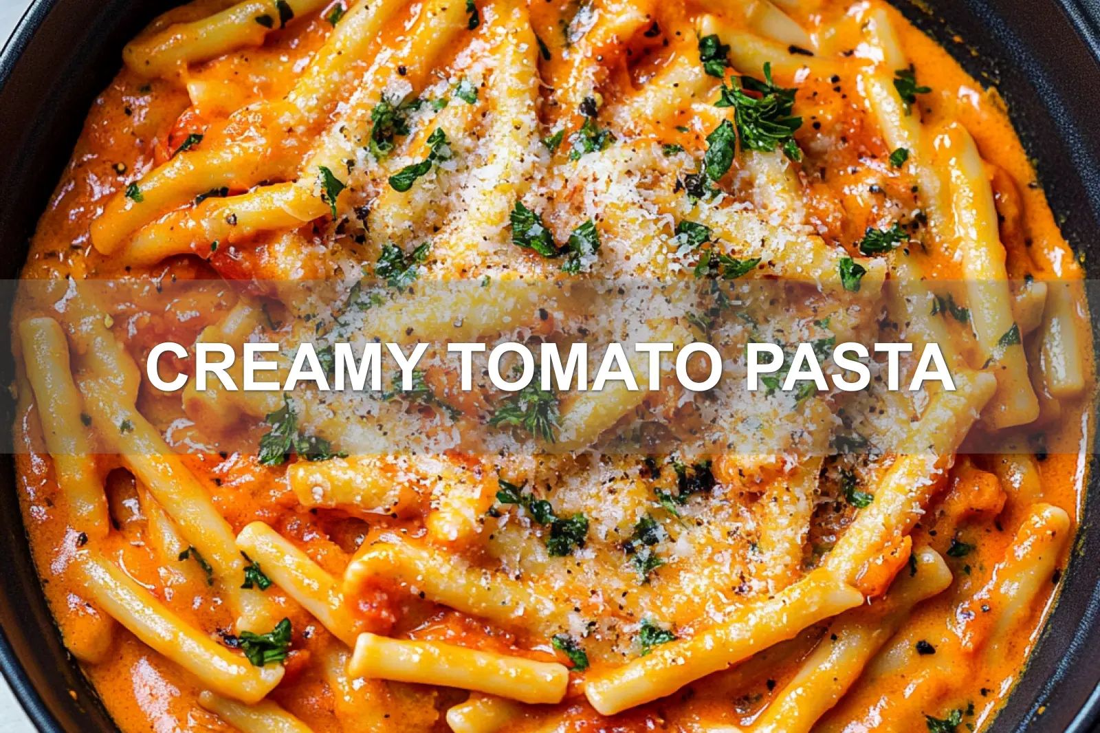 Creamy Tomato Pasta: Easy Recipe for Delicious Dinner 2 CREAMY TOMATO PASTA centered hero view, clean and uncluttered