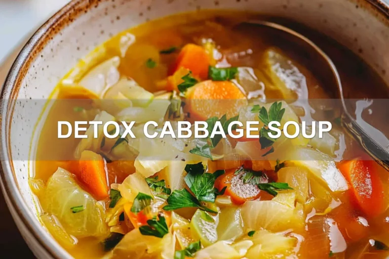 DETOX CABBAGE SOUP centered hero view, clean and uncluttered
