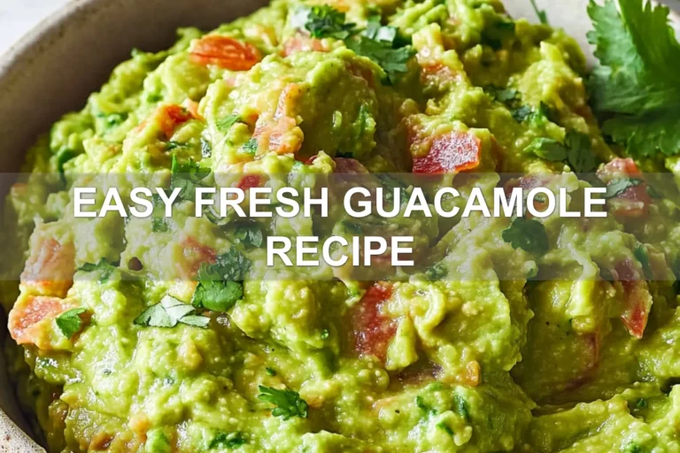 EASY FRESH GUACAMOLE RECIPE centered hero view, clean and uncluttered