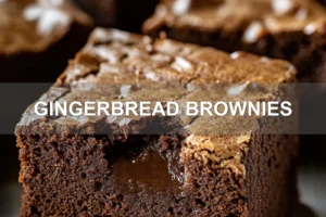 Gingerbread Brownies: Cozy Holiday Recipe You Need GINGERBREAD BROWNIES centered hero view, clean and uncluttered