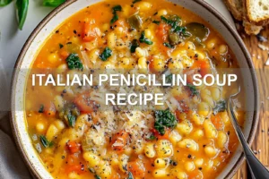 ITALIAN PENICILLIN SOUP RECIPE centered hero view, clean and uncluttered